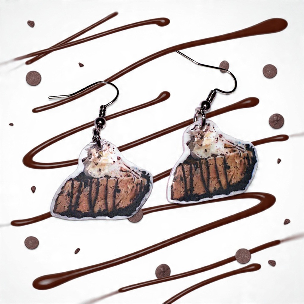Handmade Ice Cream Pie Dangle Earrings